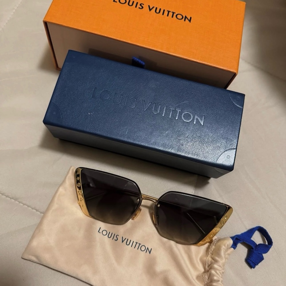 Louis Vuitton Gold and Black Sunglasses